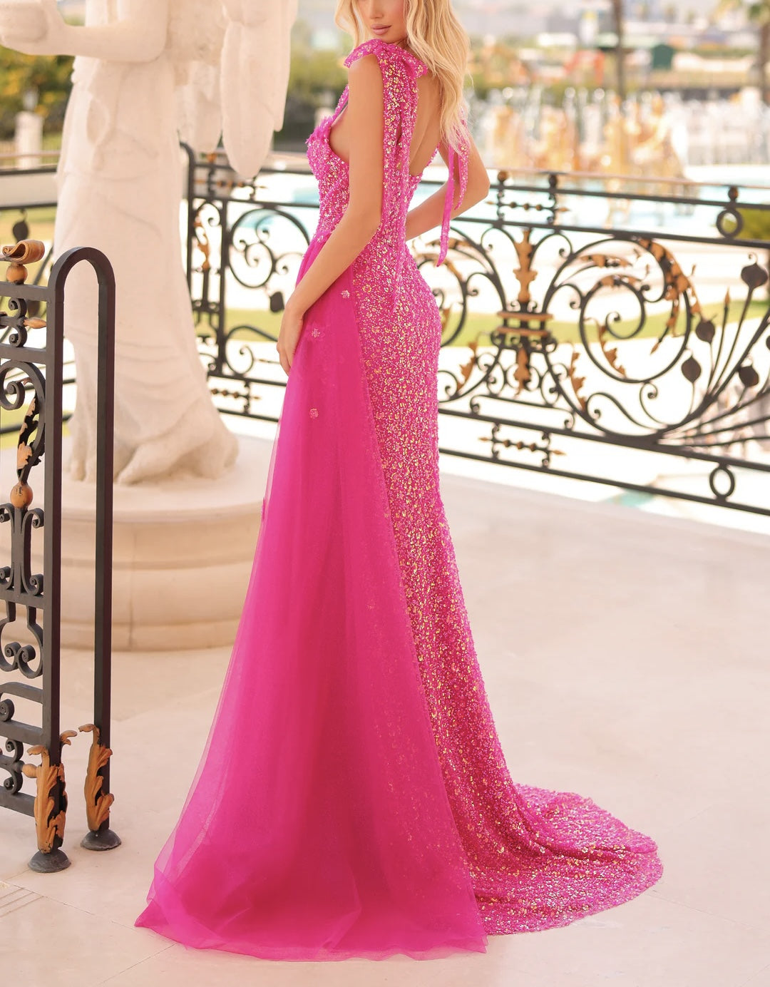 Pink evening gown