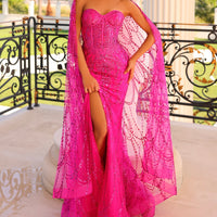pink evening gown