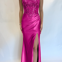 pink evening gown