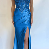 Blue evening gown