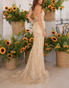 gold evening gown 