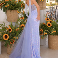 light blue evening gown