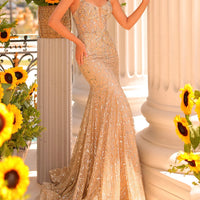 gold evening gown 