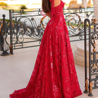 Red evening gown