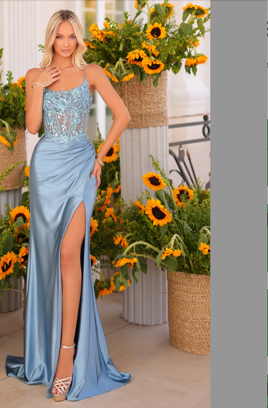 blue evening gown