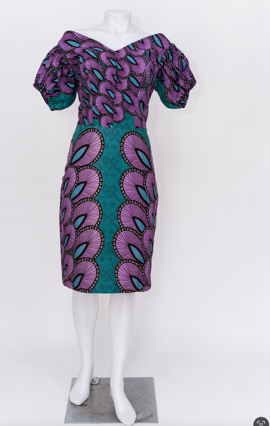 African print midi dress
