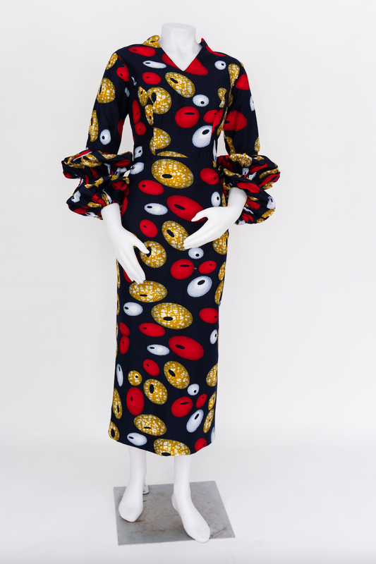 Multicolor Ankara Midi Dress
